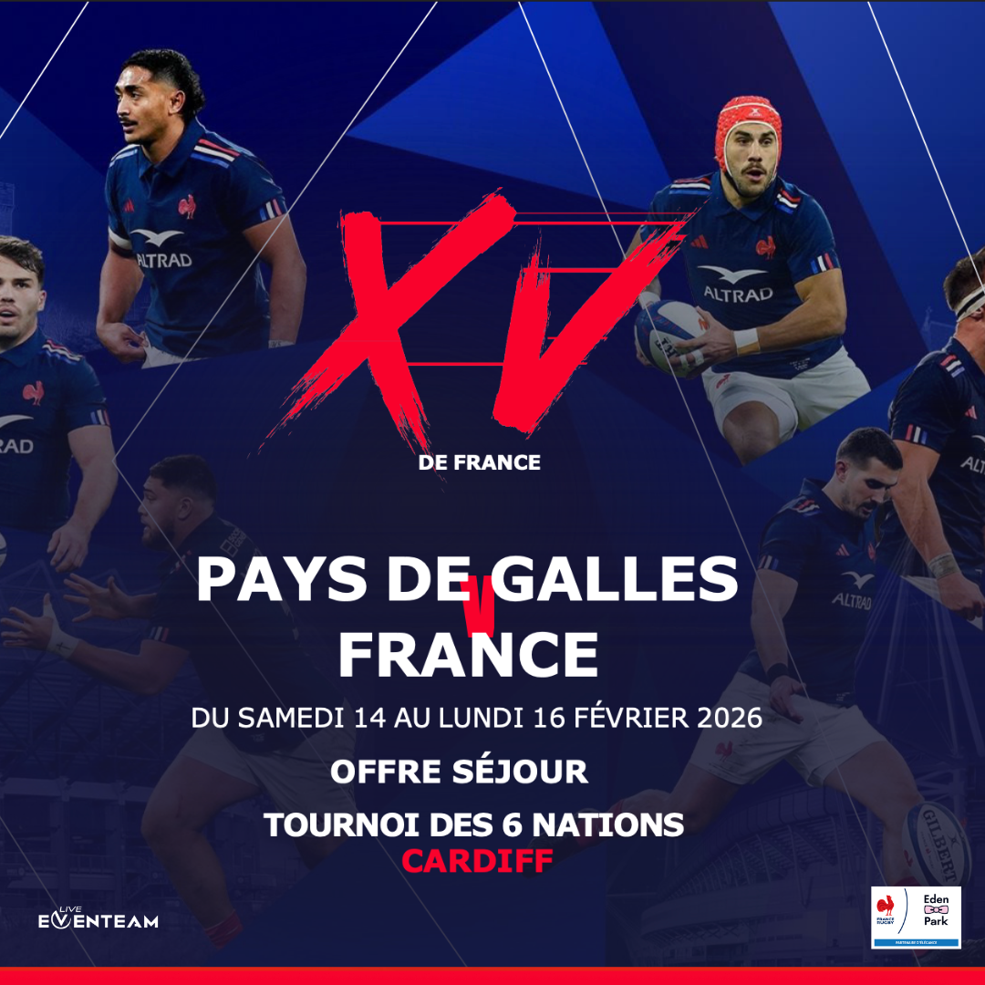 Eden Park x Eventeam | 1 voyage à Cardiff pour 2 pour un match du Tournoi des 6 Nations